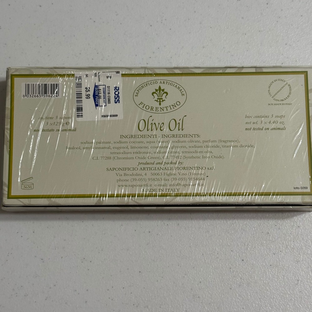 Saponificio Artigianale Fiorentino Olive Oil Bar Soap Set Made in Italy NEW - Picture 4 of 7